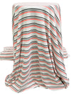 White/Salmon/Black Polyester/Lycra Horizontal Stripe Rib Knit 56W