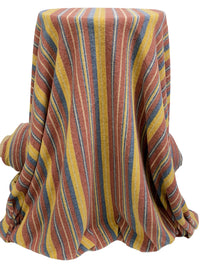 Independence Blue/Maize/Copper Rose/Multi Polyester/Lycra Vertical Stripe Print Brushed Hacci Sweater Knit 54W