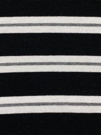 Black/White/Gray Rayon/Lycra Horizontal Stripe Jersey Knit 58W