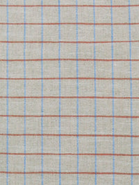 Oatmeal/Pumpkin/Sky Blue/Multi 100% Cotton Yarn-Dyed Plaid Brushed Shirting - NY Designer - 58W