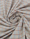 Oatmeal/Pumpkin/Sky Blue/Multi 100% Cotton Yarn-Dyed Plaid Brushed Shirting - NY Designer - 58W