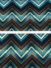 Teal Blue/Chestnut Leather/Muted Olive/Multi Polyester/Lycra Large Chevron Print DTY Knit 58W