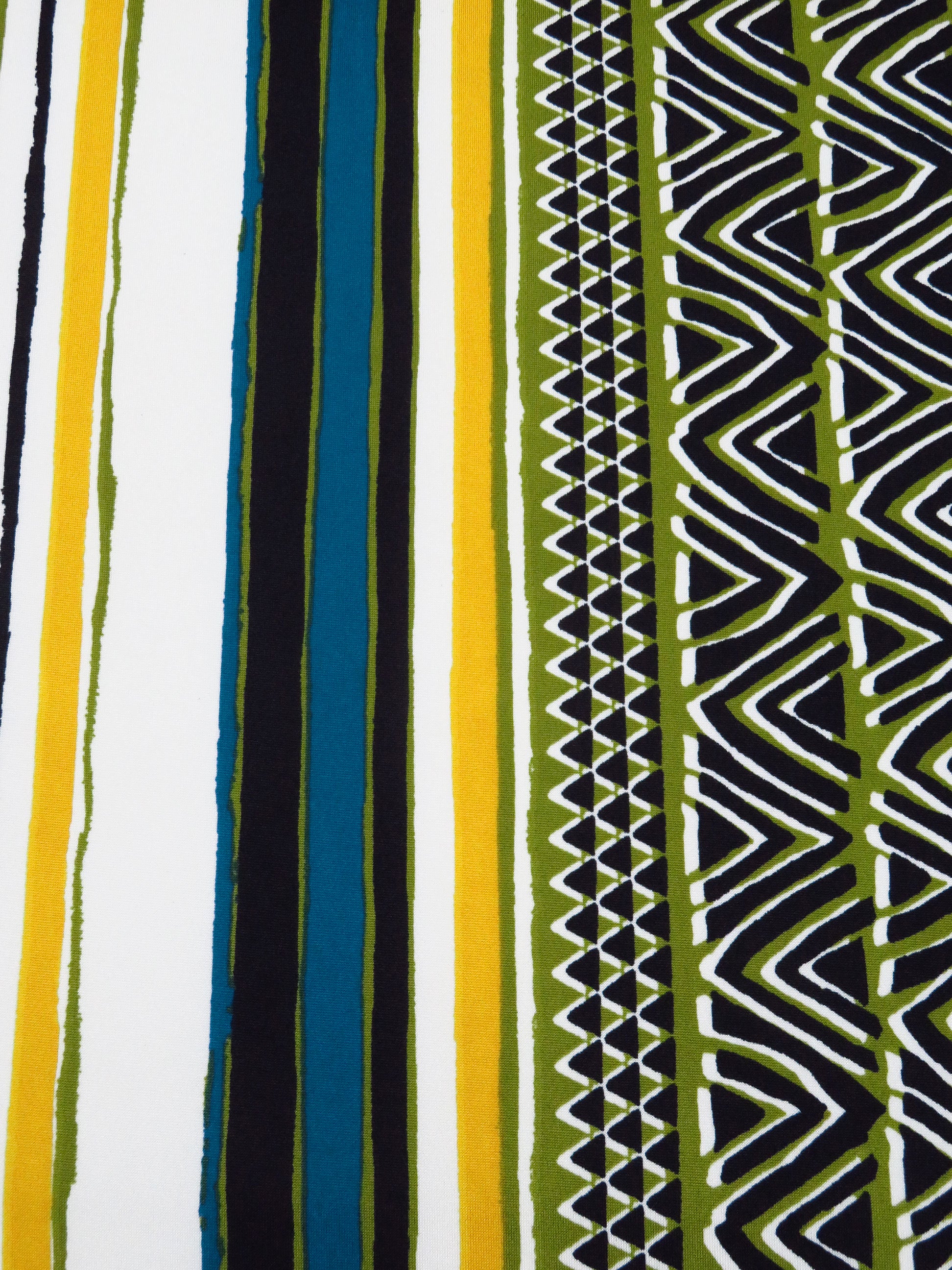 大型 NEW ETHNIC Seidea Print Design Olive/Black/Mango/Multi Polyester/Lycra Double Border