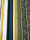 Olive/Black/Mango/Multi Polyester/Lycra Double Border Abstract Tribal Print DTY Knit 58W