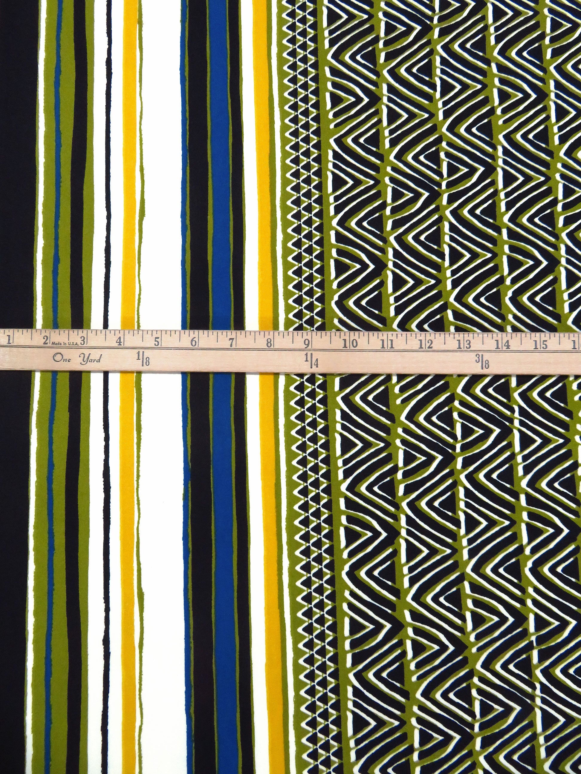 Olive/Black/Mango/Multi Polyester/Lycra Double Border