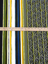 Olive/Black/Mango/Multi Polyester/Lycra Double Border Abstract Tribal Print DTY Knit 58W