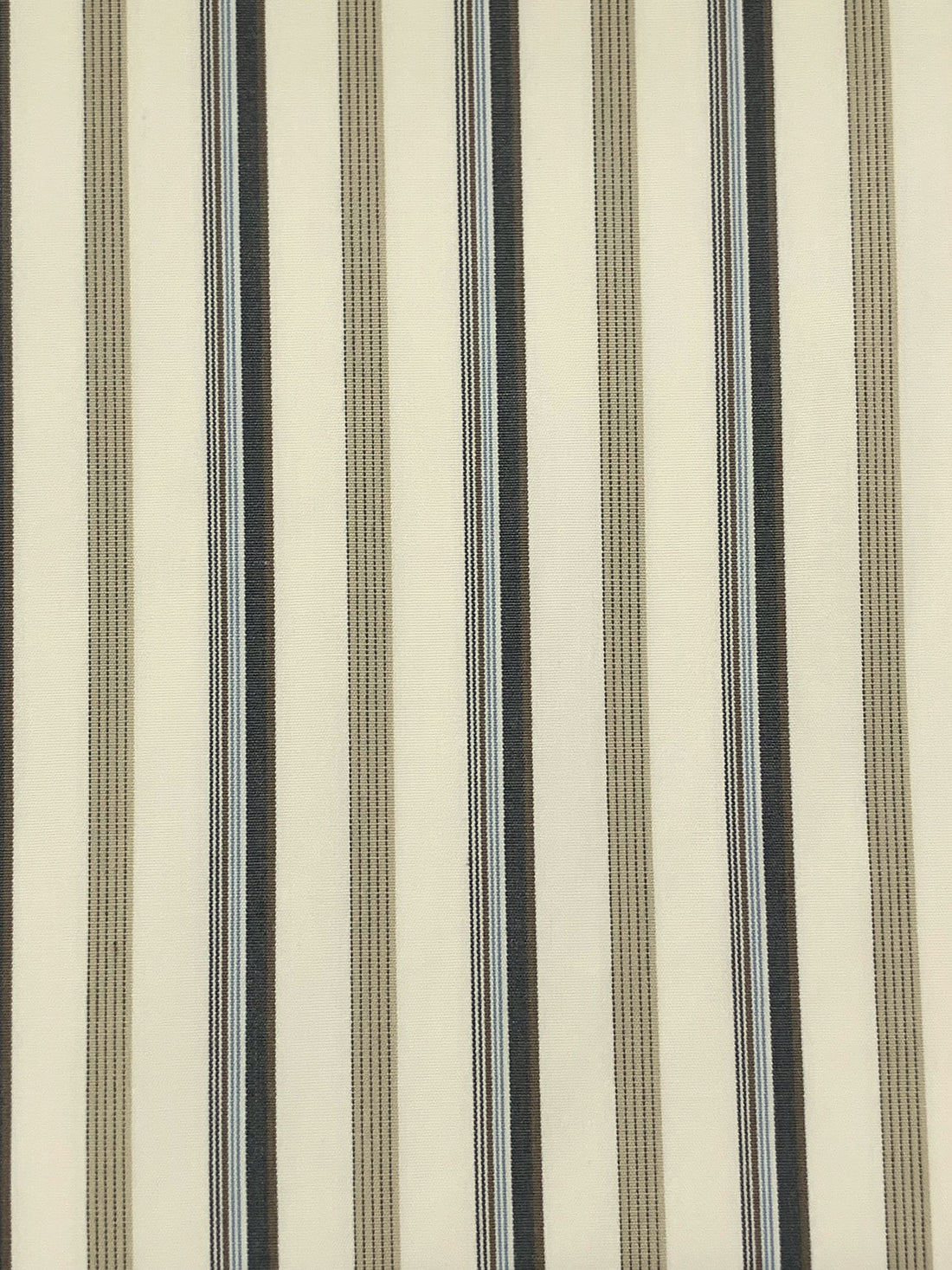 Muted Cream/Sage/Dark Moon 100% Cotton Vertical Multi-Stripe Shirting 62W