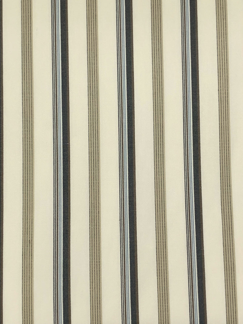 Muted Cream/Sage/Dark Moon 100% Cotton Vertical Multi-Stripe Shirting 62W
