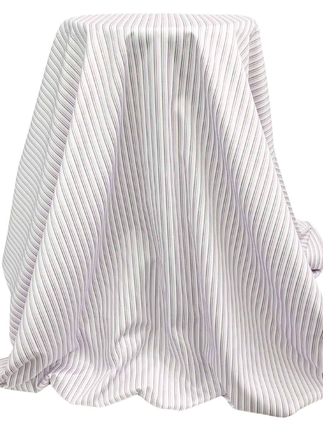 White/Deep Amethyst/Pink Lavender/Dark Plum 100% Cotton Vertical Multi-Stripe Shirting 58W