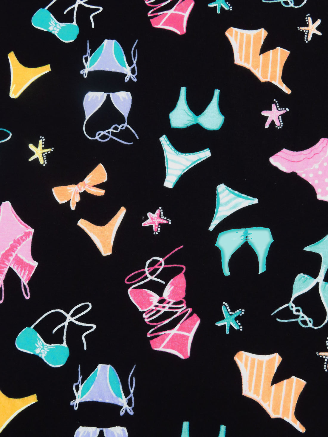 Black/French Pink/Turquoise/Multi Rayon/Lycra Swimsuit Print Jersey Knit 66W