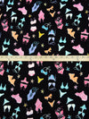 Black/French Pink/Turquoise/Multi Rayon/Lycra Swimsuit Print Jersey Knit 66W