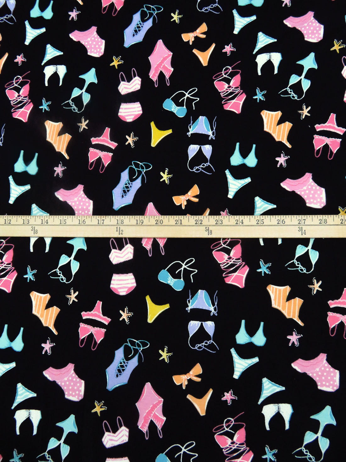 Black/French Pink/Turquoise/Multi Rayon/Lycra Swimsuit Print Jersey Knit 66W