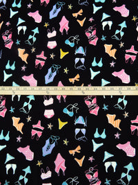 Black/French Pink/Turquoise/Multi Rayon/Lycra Swimsuit Print Jersey Knit 66W