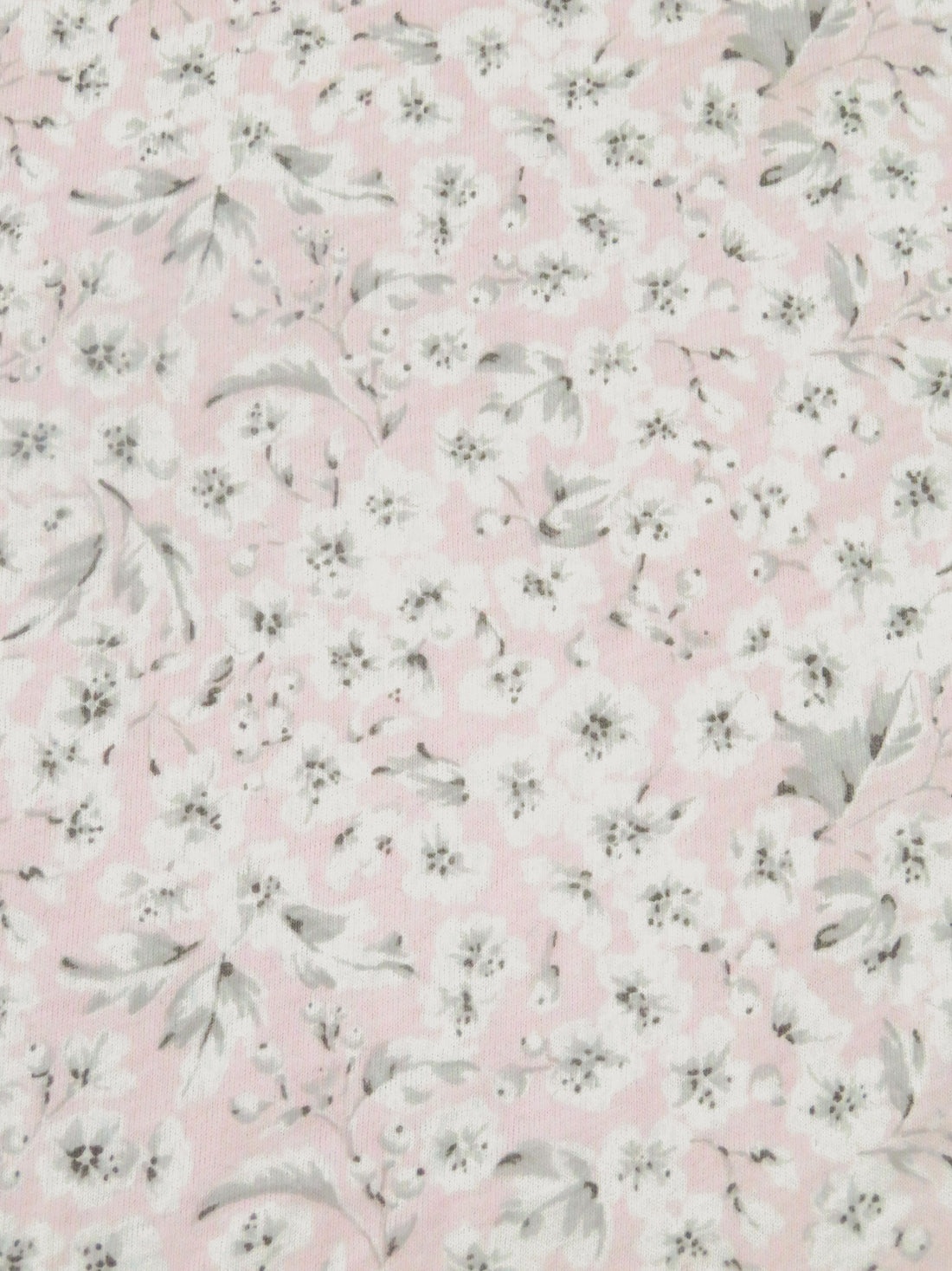 Lotion Pink/White/Pale Gray/Dark Nickel 100% Cotton Floral Print Jersey Knit 62W