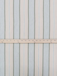 Artichoke/Dark Vanilla/White 100% Cotton Vertical Ticking Stripe Mid-Weight Woven 54W