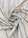 Artichoke/Dark Vanilla/White 100% Cotton Vertical Ticking Stripe Mid-Weight Woven 54W