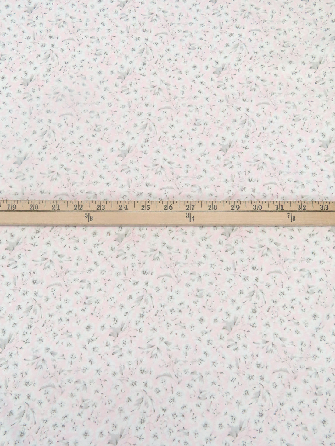 Lotion Pink/White/Pale Gray/Dark Nickel 100% Cotton Floral Print Jersey Knit 62W