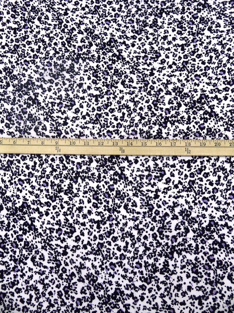 White/Midnight Navy/Wisteria Rayon/Lycra Animal Print Jersey Knit 66W
