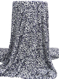 White/Midnight Navy/Wisteria Rayon/Lycra Animal Print Jersey Knit 66W