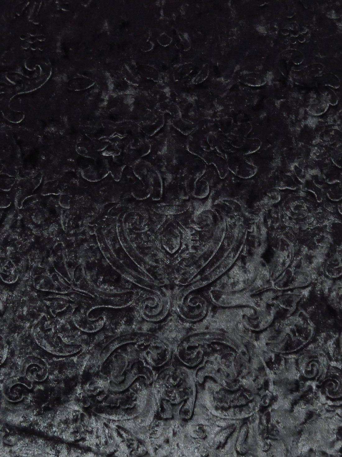 Black Polyester/Lycra Damask Embossed Velvet Knit 56W