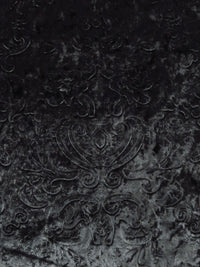 Black Polyester/Lycra Damask Embossed Velvet Knit 56W