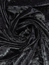 Black Polyester/Lycra Damask Embossed Velvet Knit 56W