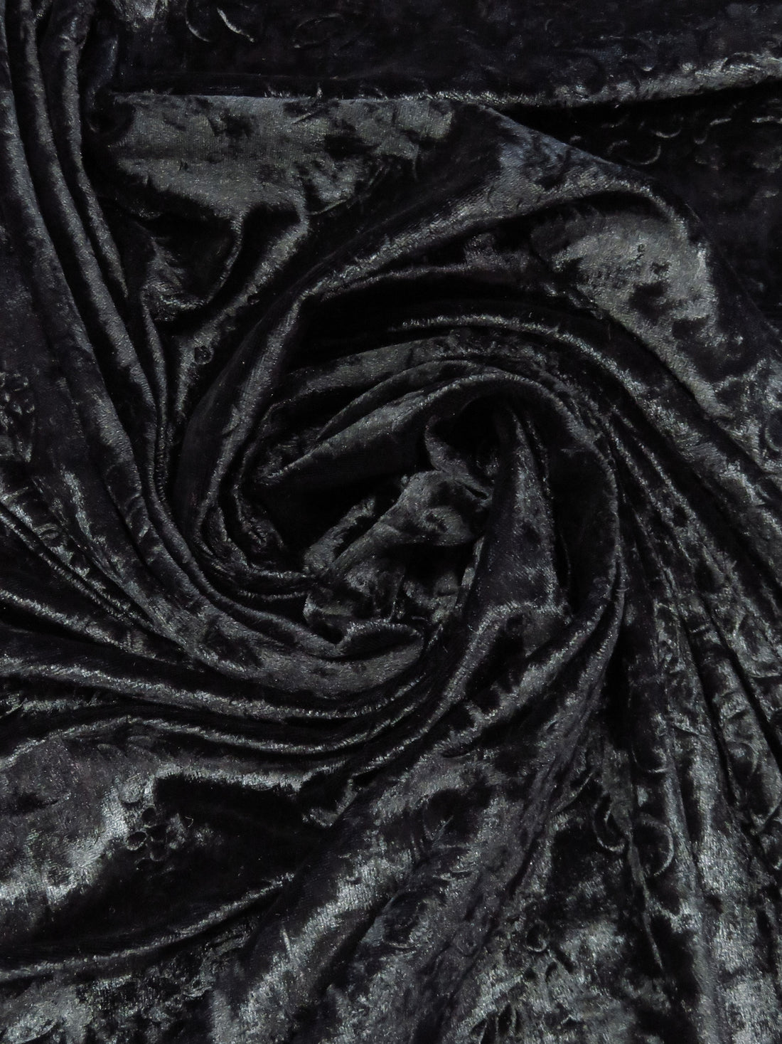 Black Polyester/Lycra Damask Embossed Velvet Knit 56W