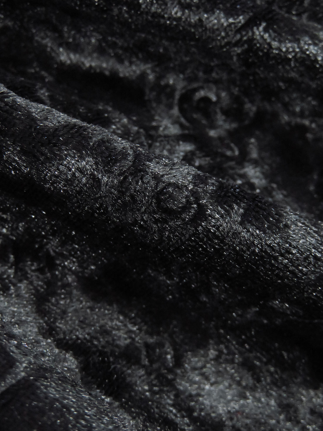 Black Polyester/Lycra Damask Embossed Velvet Knit 56W