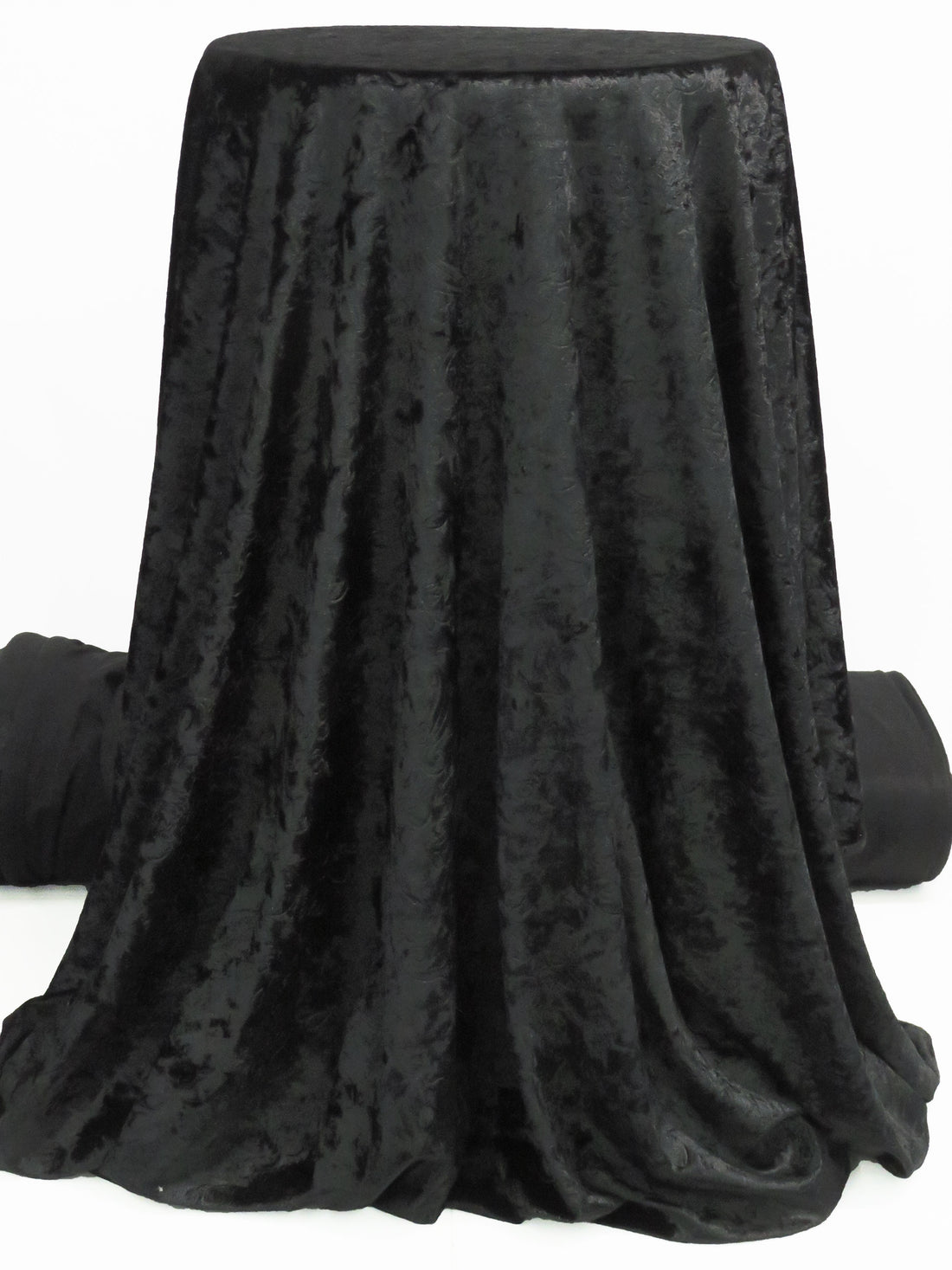 Black Polyester/Lycra Damask Embossed Velvet Knit 56W