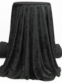 Black Polyester/Lycra Damask Embossed Velvet Knit 56W