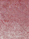 Soft Flamingo Polyester/Lycra Damask Embossed Velvet Knit 58W