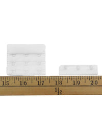 3x3 White Bra Hook & Eye Closure Set
