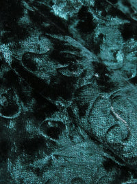 Deep Evergreen Polyester/Lycra Damask Embossed Velvet Knit 56W