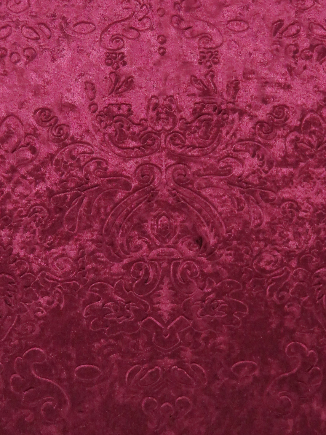 Merlot Red Polyester/Lycra Damask Embossed Velvet Knit 58W