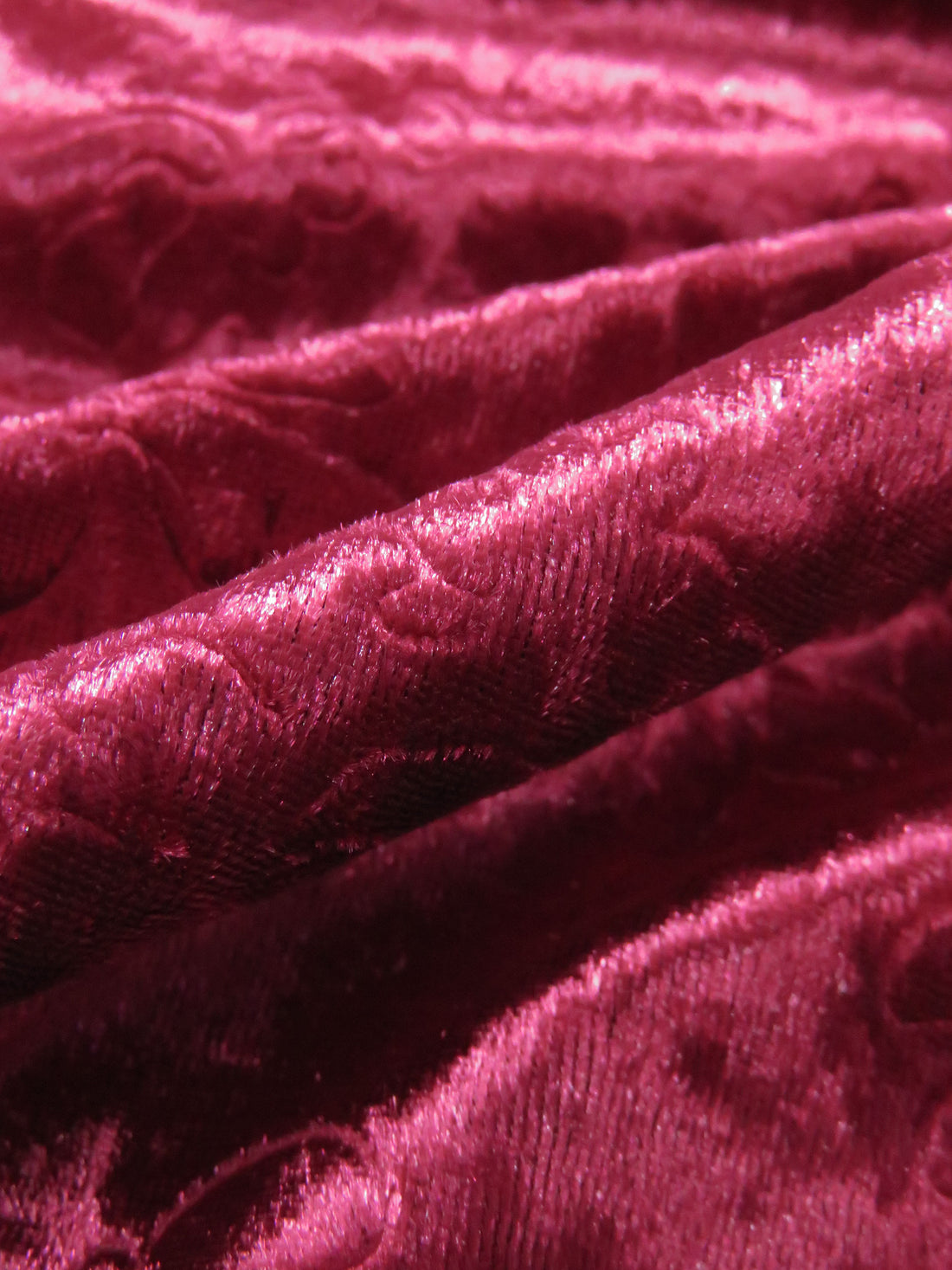 Merlot Red Polyester/Lycra Damask Embossed Velvet Knit 58W