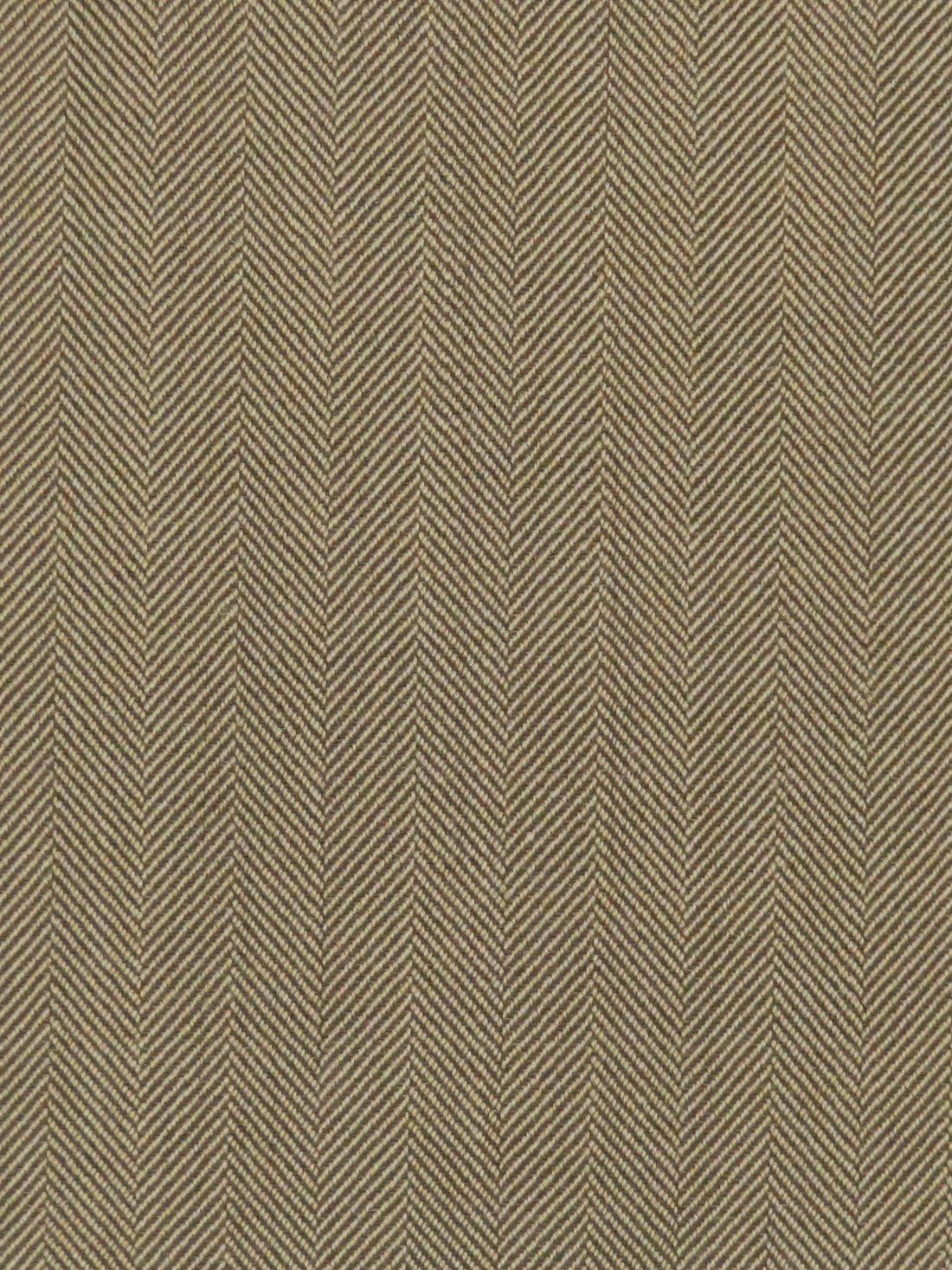 Coffee Brown/Biscuit Wool/Polyester Herringbone Suiting - NY Designer - 60W