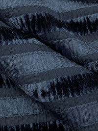 Independence Blue Polyester/Lycra Vertical Ribbon-Look Stripe Stretch Crinkle Velvet Knit 58W