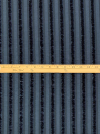 Independence Blue Polyester/Lycra Vertical Ribbon-Look Stripe Stretch Crinkle Velvet Knit 58W
