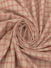 Canyon Clay Pink/Off-White 100% Cotton Yarn-Dyed Plaid Brushed Shirting - NY Designer - 60W