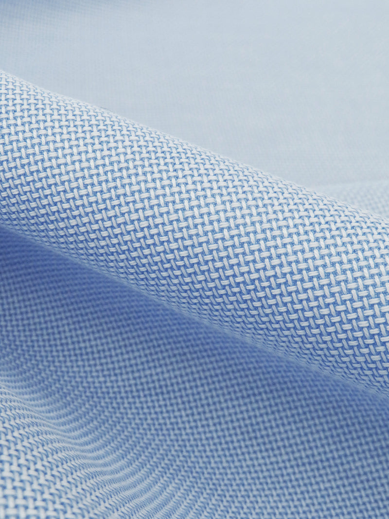 Soft Baby Blue 100% Cotton Basketweave Shirting 58W