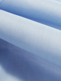 Breezy Blue/White 100% Cotton Vertical Herringbone Stripe Shirting 60W