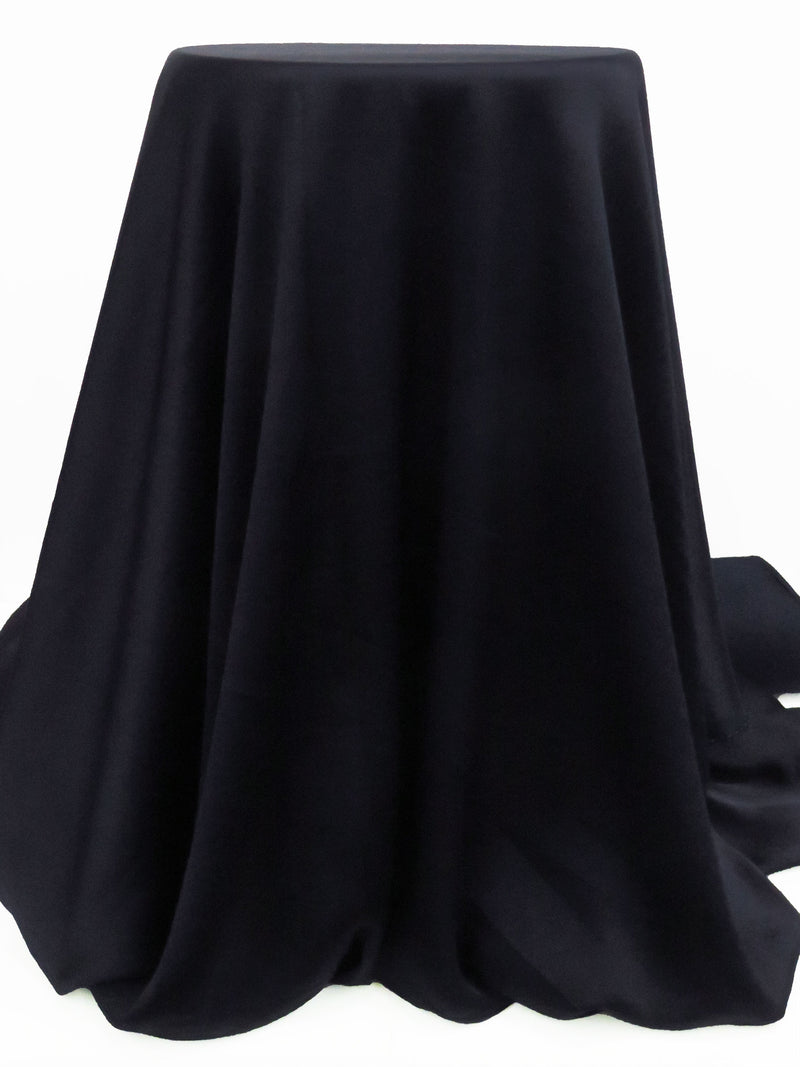 Muted Midnight Navy 100% Rayon Crepe-Back Satin - NY Designer - 56W