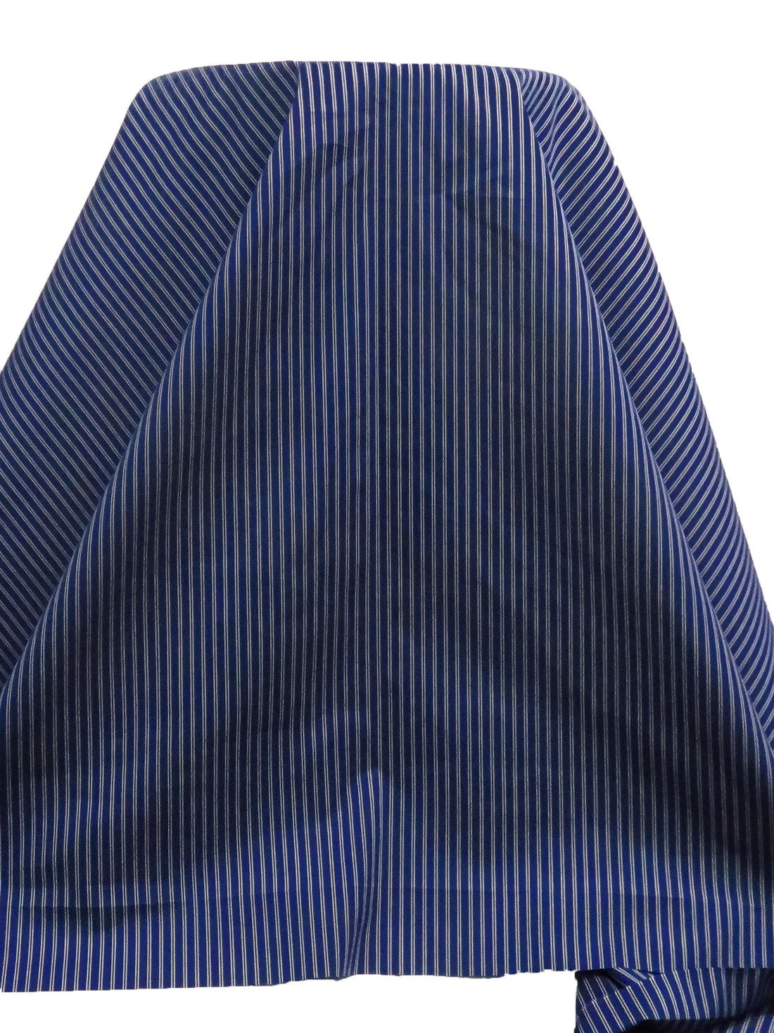 Dark Cetacean Blue/Dark Brown/Almond 100% Cotton Vertical Stripe Weave Shirting 60W