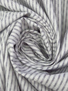 White/Dark Lavender Gray 100% Cotton Vertical Stripe Novelty Weave Shirting 58W