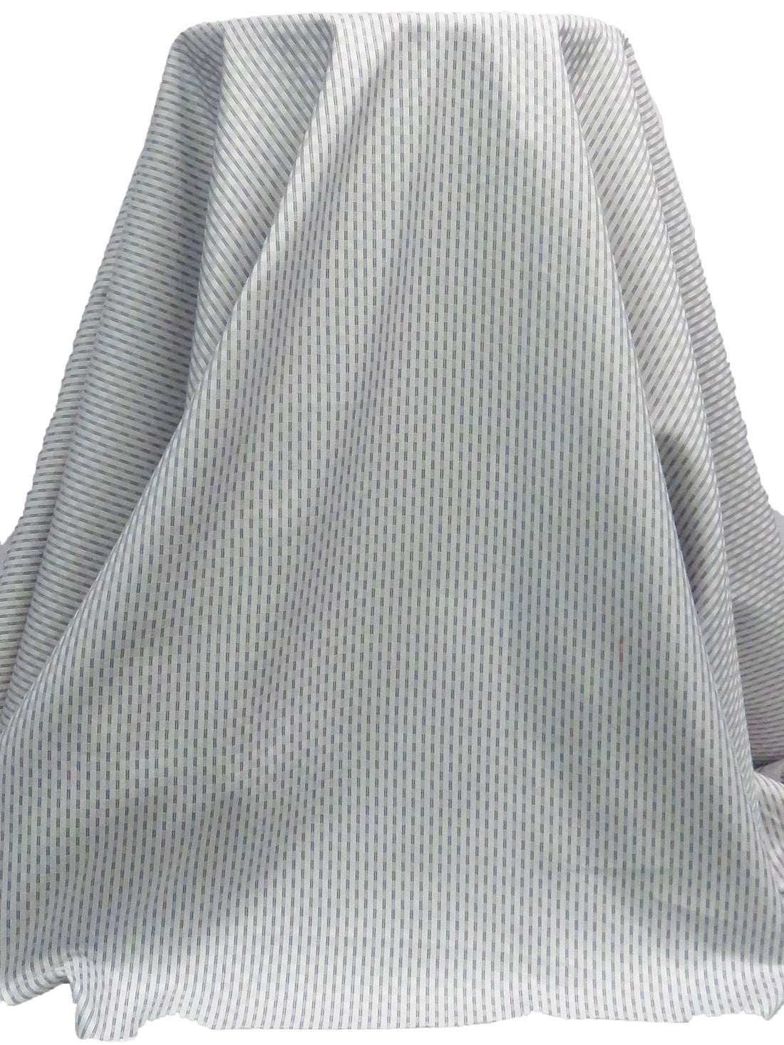 White/Dark Lavender Gray 100% Cotton Vertical Stripe Novelty Weave Shirting 58W