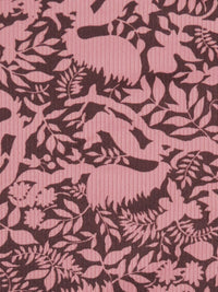 Flamingo/Cedar Brown Cotton/Lycra Woodland Print Stretch Corduroy - NY Designer - 52W