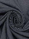 Dark Navy/White Polyester/Rayon/Lycra Vertical Stripe Double Knit - Imported From Italy - 60W