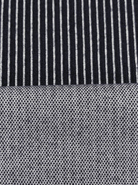 Dark Navy/White Polyester/Rayon/Lycra Vertical Stripe Double Knit - Imported From Italy - 60W