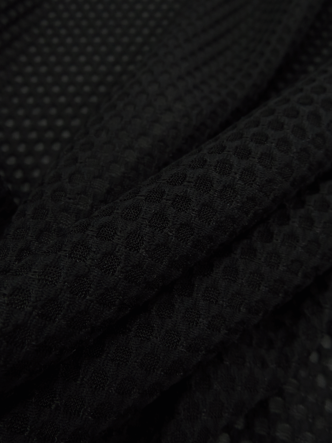 Black Polyester/Lycra Fishnet-Like Knit 52W