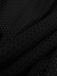 Black Polyester/Lycra Fishnet-Like Knit 52W
